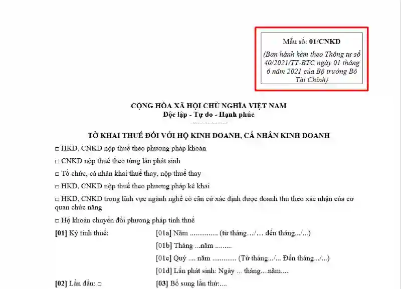 Những điểm mới trong tờ khai thuế hộ kinh doanh năm 2025